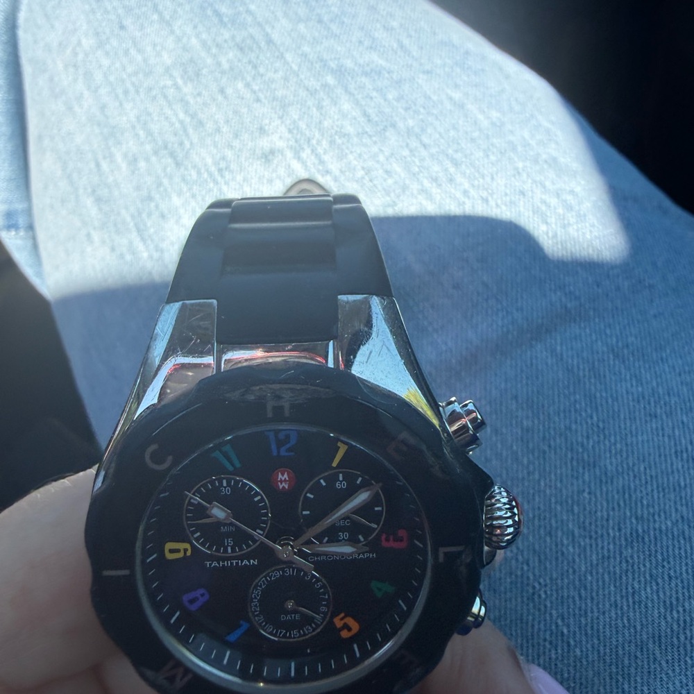 Michele Black Tahitian Chronograph with Multicolor Markers - Picture 1 of 2